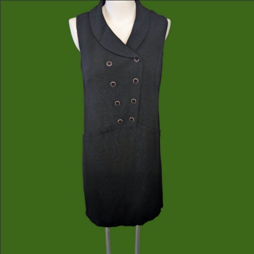 Vintage Dress Black By Karl Lagerfeld Sleeveless Made In France For Henri Bendel - Picture 1 of 3